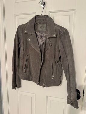 Blank NYC Grey Suede Biker Jacket